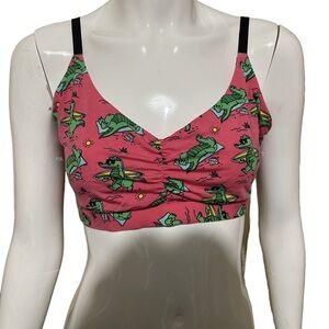Pink Bralette with Crocodile Print